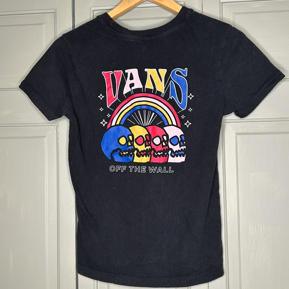 Vans t shirt skull rainbow size small women’s shorts sleeve